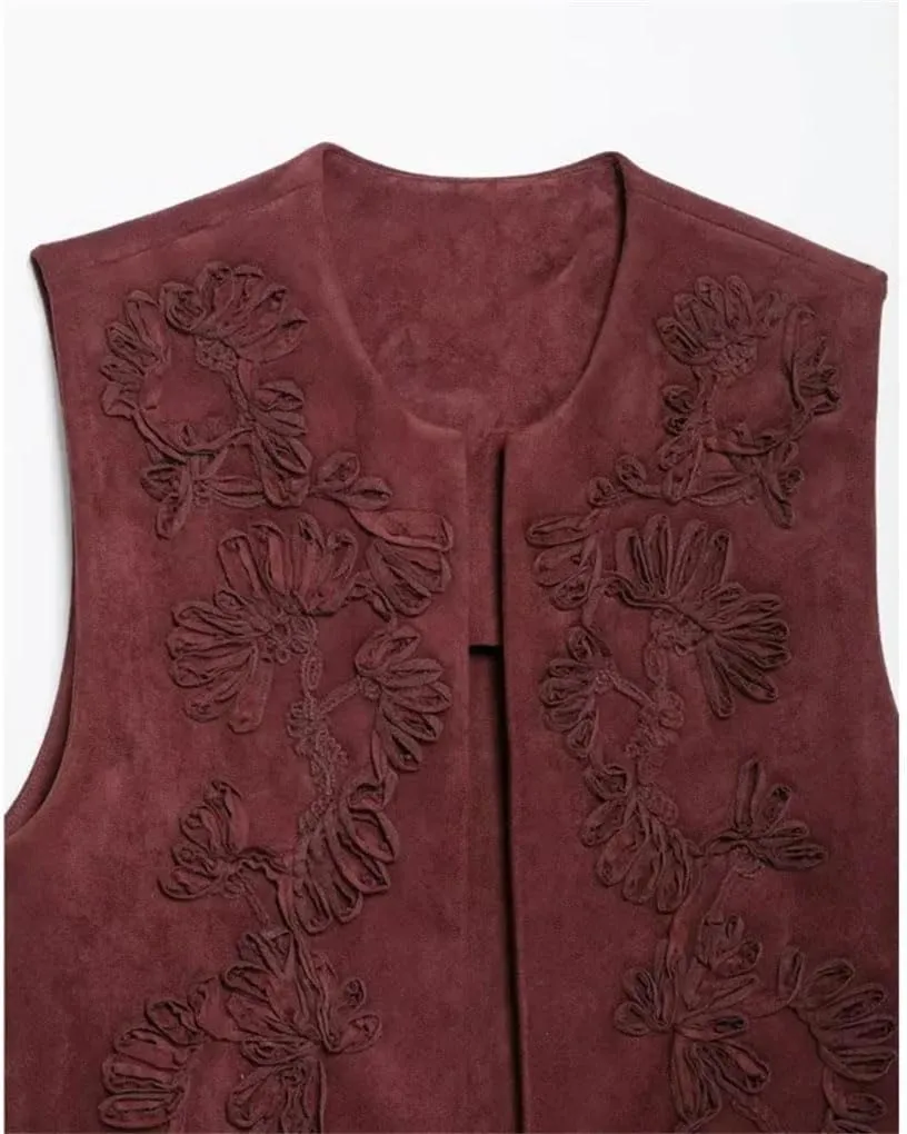 Women's Embroidered Sleeveless Vest