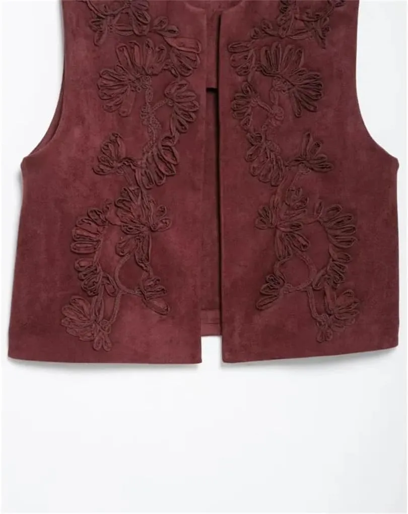 Women's Embroidered Sleeveless Vest