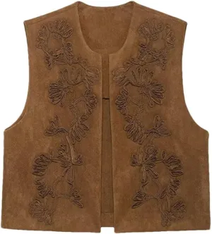 Women's Embroidered Sleeveless Vest