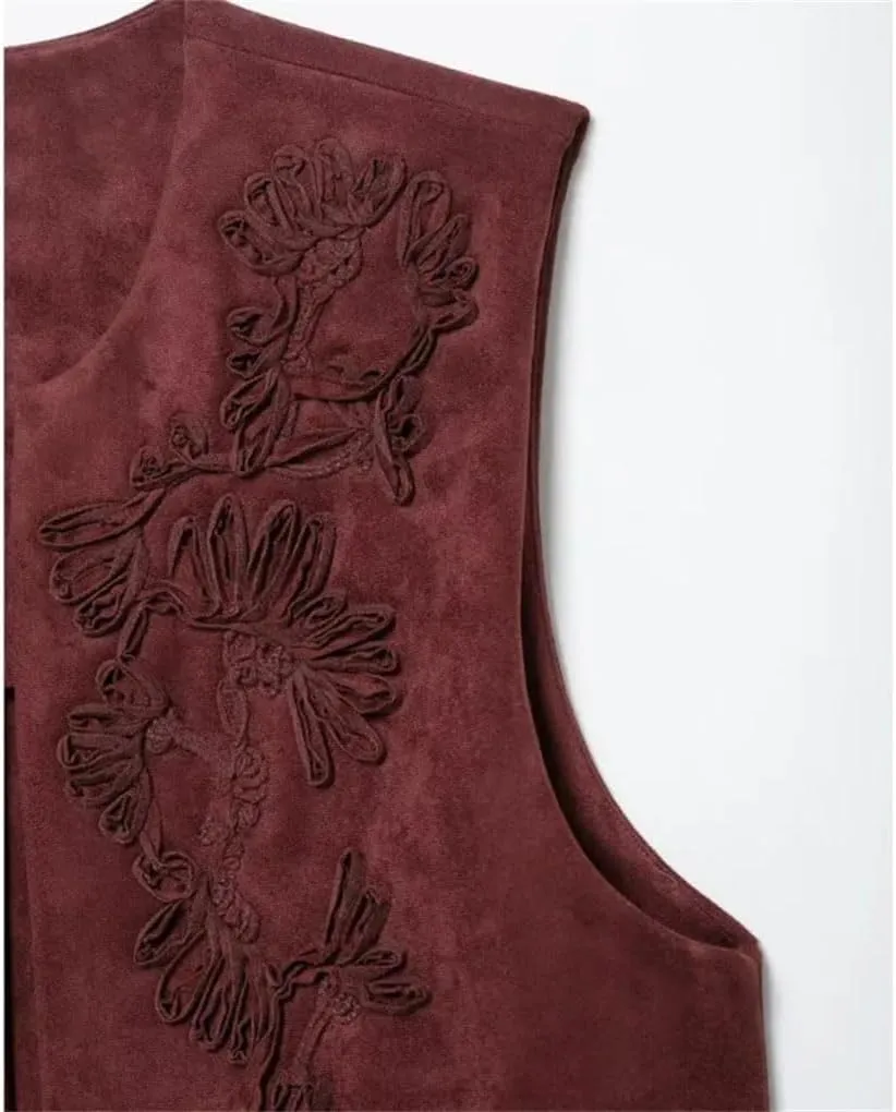 Women's Embroidered Sleeveless Vest