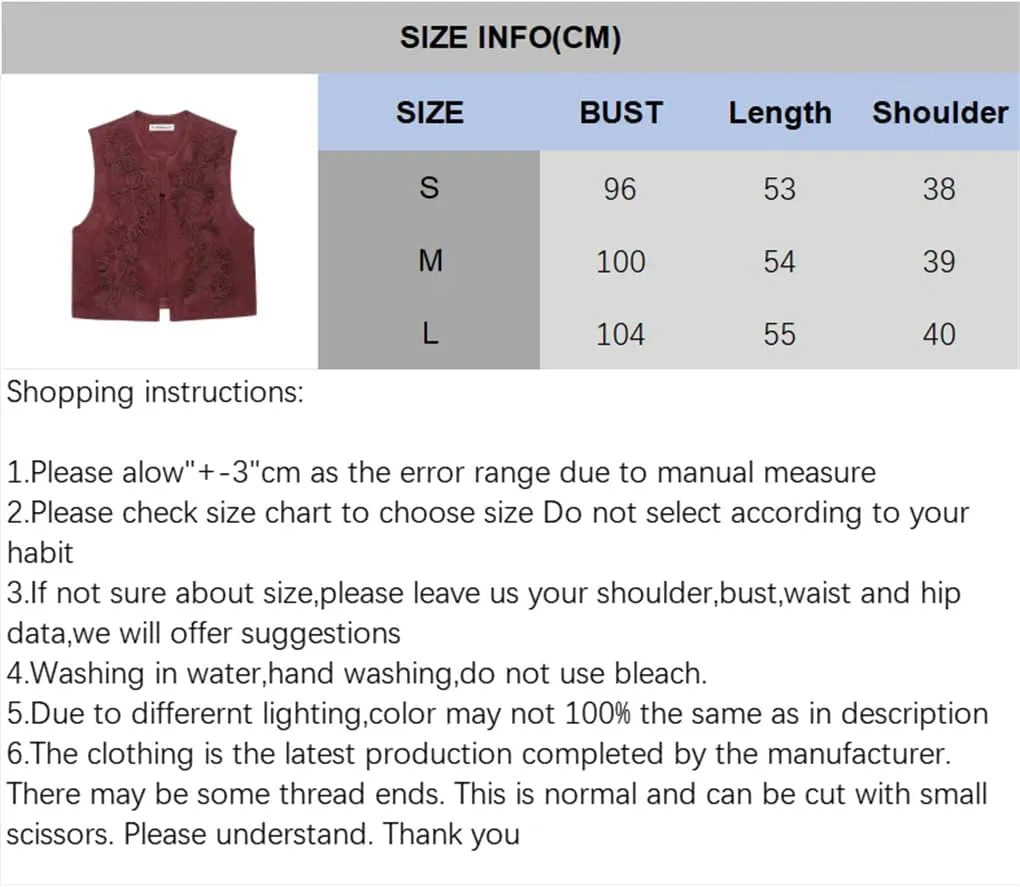 Women's Embroidered Sleeveless Vest
