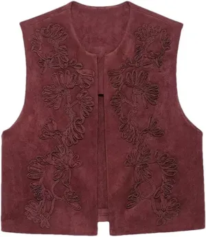Women's Embroidered Sleeveless Vest