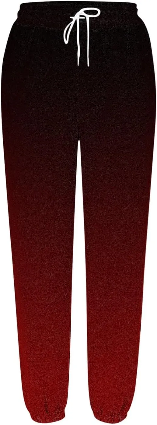 Womens Fashion Casual Cargo Pants Sweatpants Baggy Fleece High Waisted Joggers Pants Y2k Vintage Comfy Tie Dye Lounge