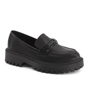 Women's Fashion Penny Loafers In Black Sole Hold