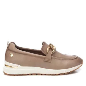 Zip   Up Women's Faux Leather Moccasins In Beige