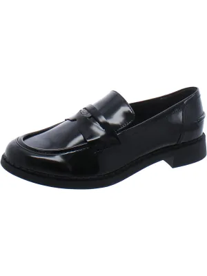 Womens Faux Leather Penny Loafers Foot Clear
