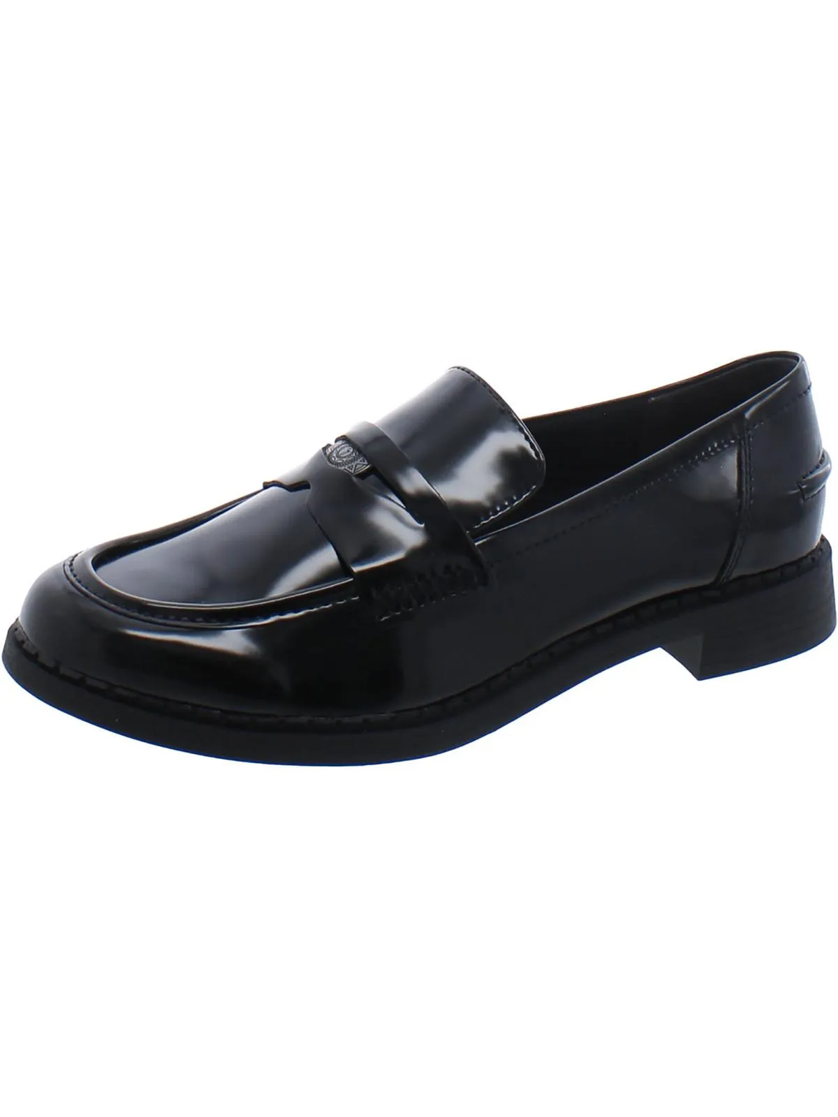 Womens Faux Leather Penny Loafers Foot Clear