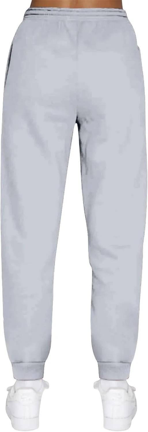 Womens Fleece High Waisted Sweatpants Drawstring Lounge Joggers Pants Mid Rise Workout Active Lounge with Pockets