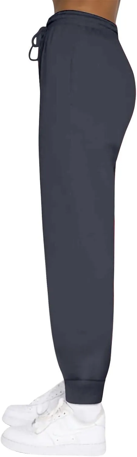 Womens Fleece High Waisted Sweatpants Drawstring Lounge Joggers Pants Mid Rise Workout Active Lounge with Pockets