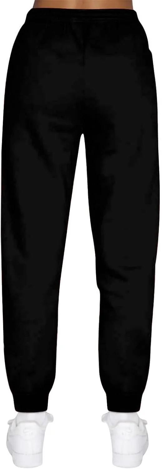 Womens Fleece High Waisted Sweatpants Drawstring Lounge Joggers Pants Mid Rise Workout Active Lounge with Pockets