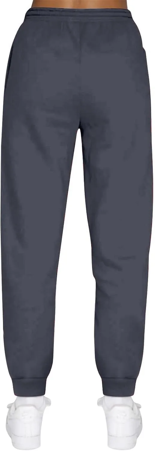 Womens Fleece High Waisted Sweatpants Drawstring Lounge Joggers Pants Mid Rise Workout Active Lounge with Pockets