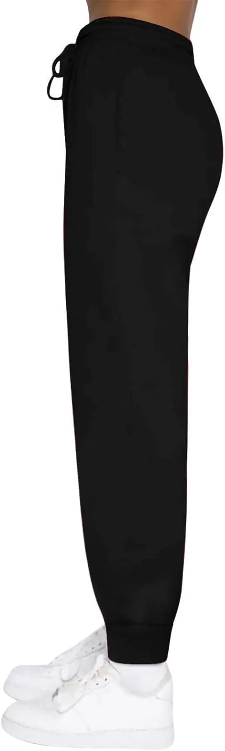 Womens Fleece High Waisted Sweatpants Drawstring Lounge Joggers Pants Mid Rise Workout Active Lounge with Pockets