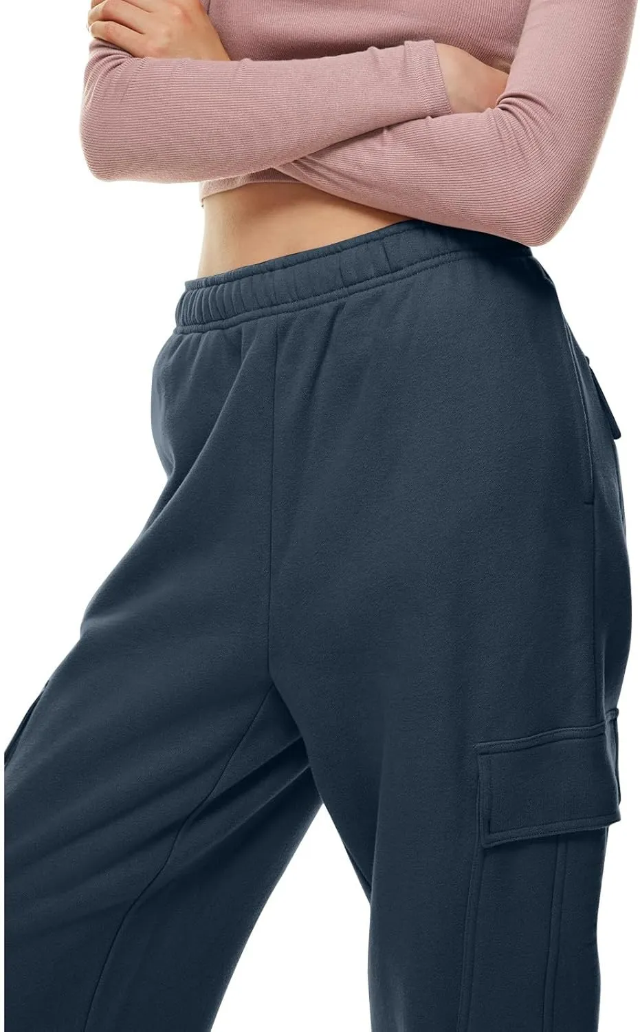 Womens Fleece Sweatpants Warm Baggy Pants 2024 Y2k Comfy Oversized Fall Joggers High Waisted Cotton Lounge Pockets