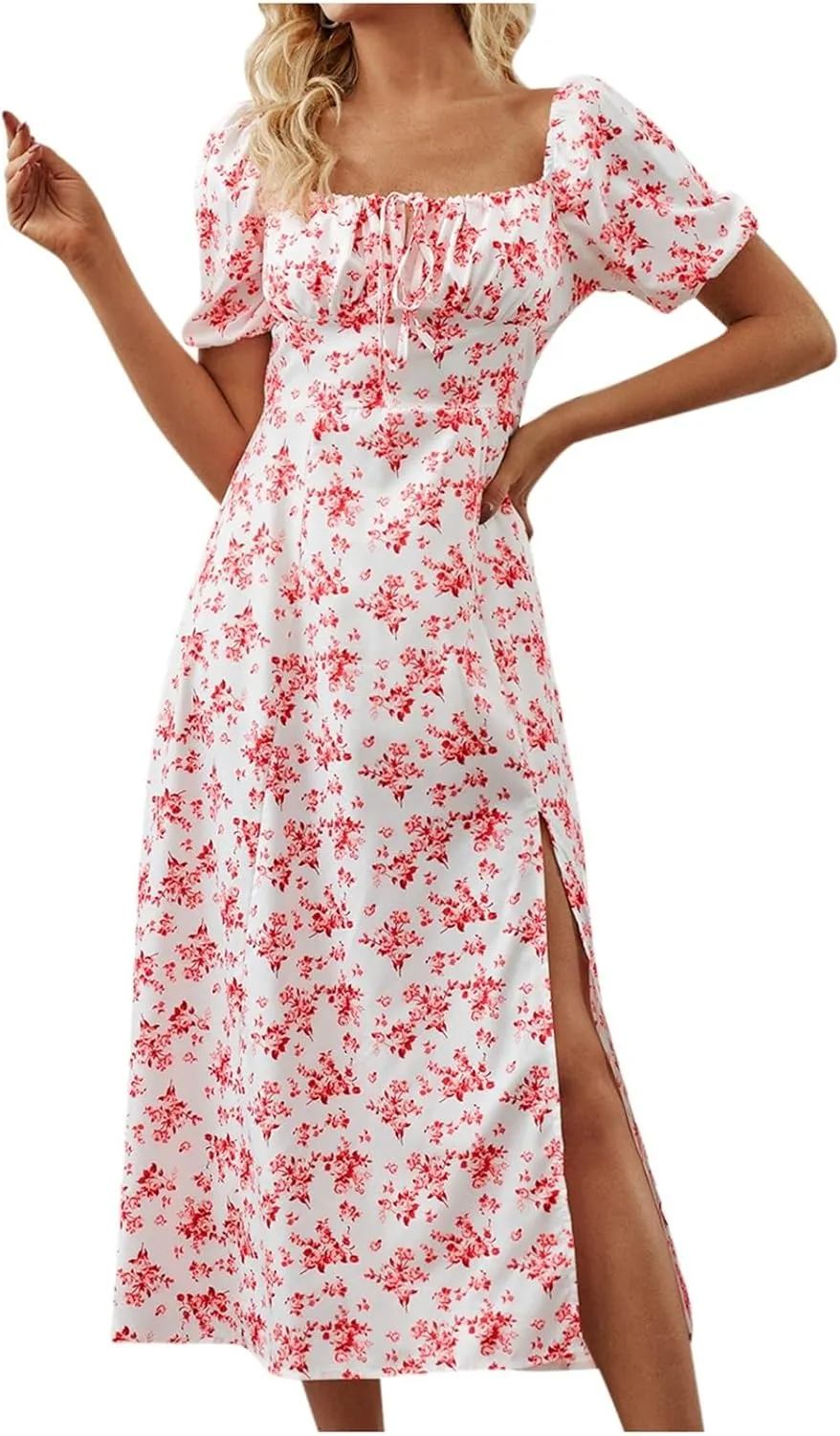Womens Floral Wedding Guest Dress Summer Long 2025 Spring Dresses Summer Graduation Dresses Aline Hawaiian Dress