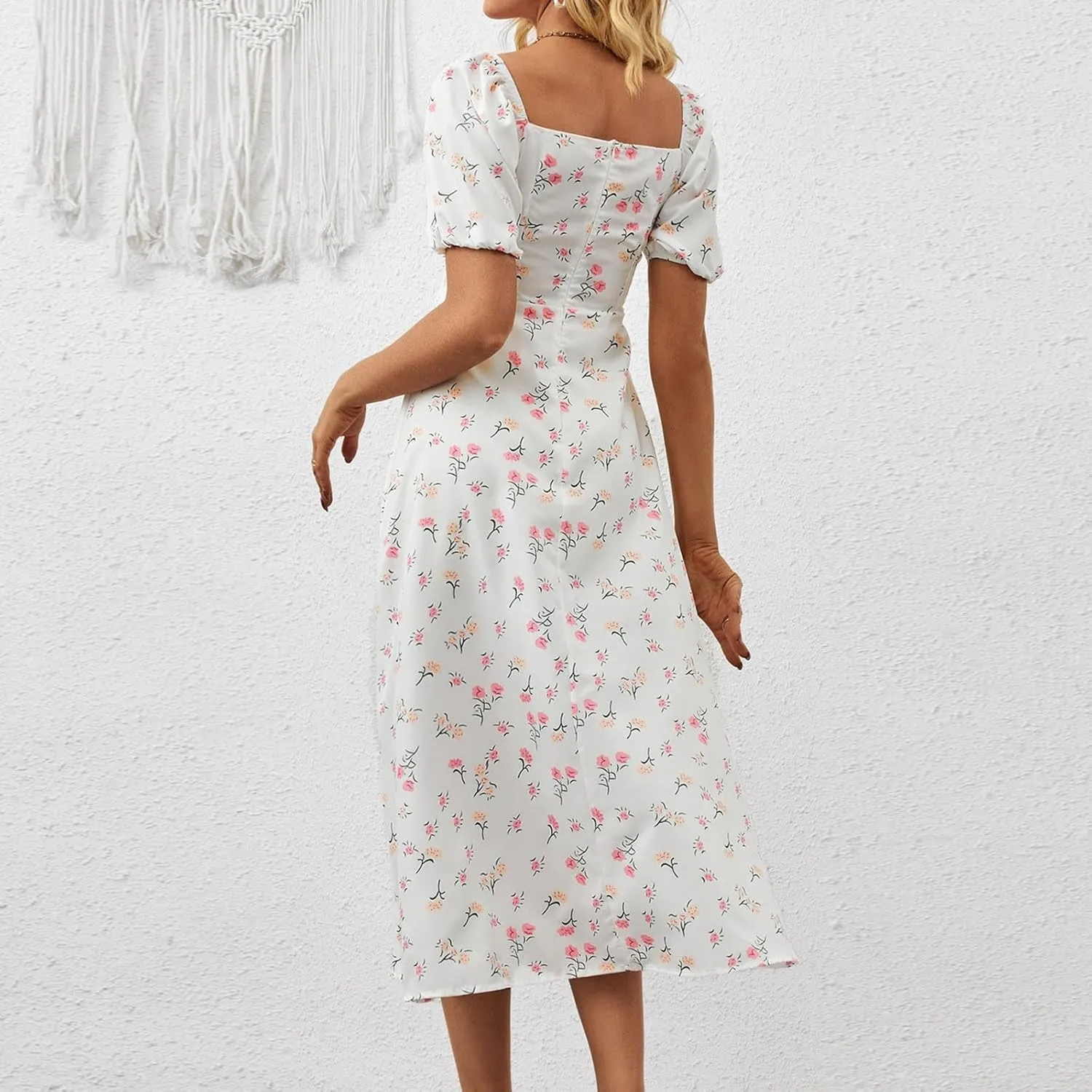 Womens Floral Wedding Guest Dress Summer Long 2025 Spring Dresses Summer Graduation Dresses Aline Hawaiian Dress