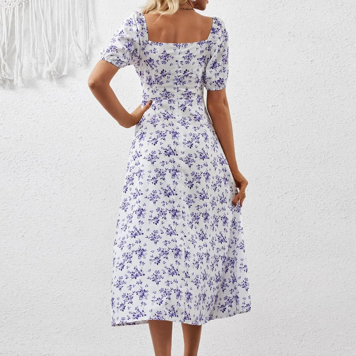 Womens Floral Wedding Guest Dress Summer Long 2025 Spring Dresses Summer Graduation Dresses Aline Hawaiian Dress