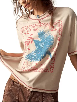 Women's Graphic Boho Short Sleeve Tee Tops Crewneck Loose Fit T Shirts Streetwear