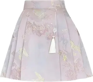 Women's Hanfu Pleated Mini Skirt Comfortable Casual Chinese Traditional Horse Face Short Skirt