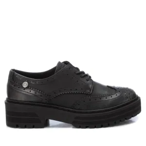 Women's Heeled Lace-Up Loafers In Black Abrasion resistant