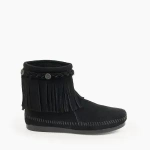 Modern Footwear Women's High Top Back Zip Moccasin Boot In Black