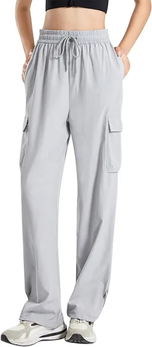 Women's high Waisted Baggy Cargo Sweatpants with Drawstring Cinch Bottom Jogging Sweat Pants Workout Clothes