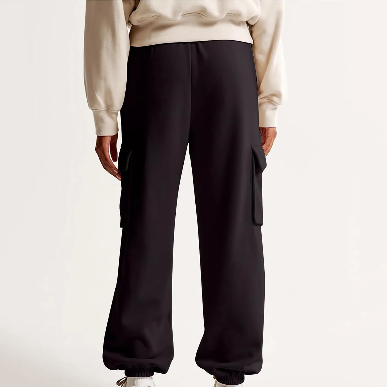 Women's High Waisted Baggy Sweatpants Jogging Pants with Pockets Fashion Cinch Bottom Joggers Trendy Clothing