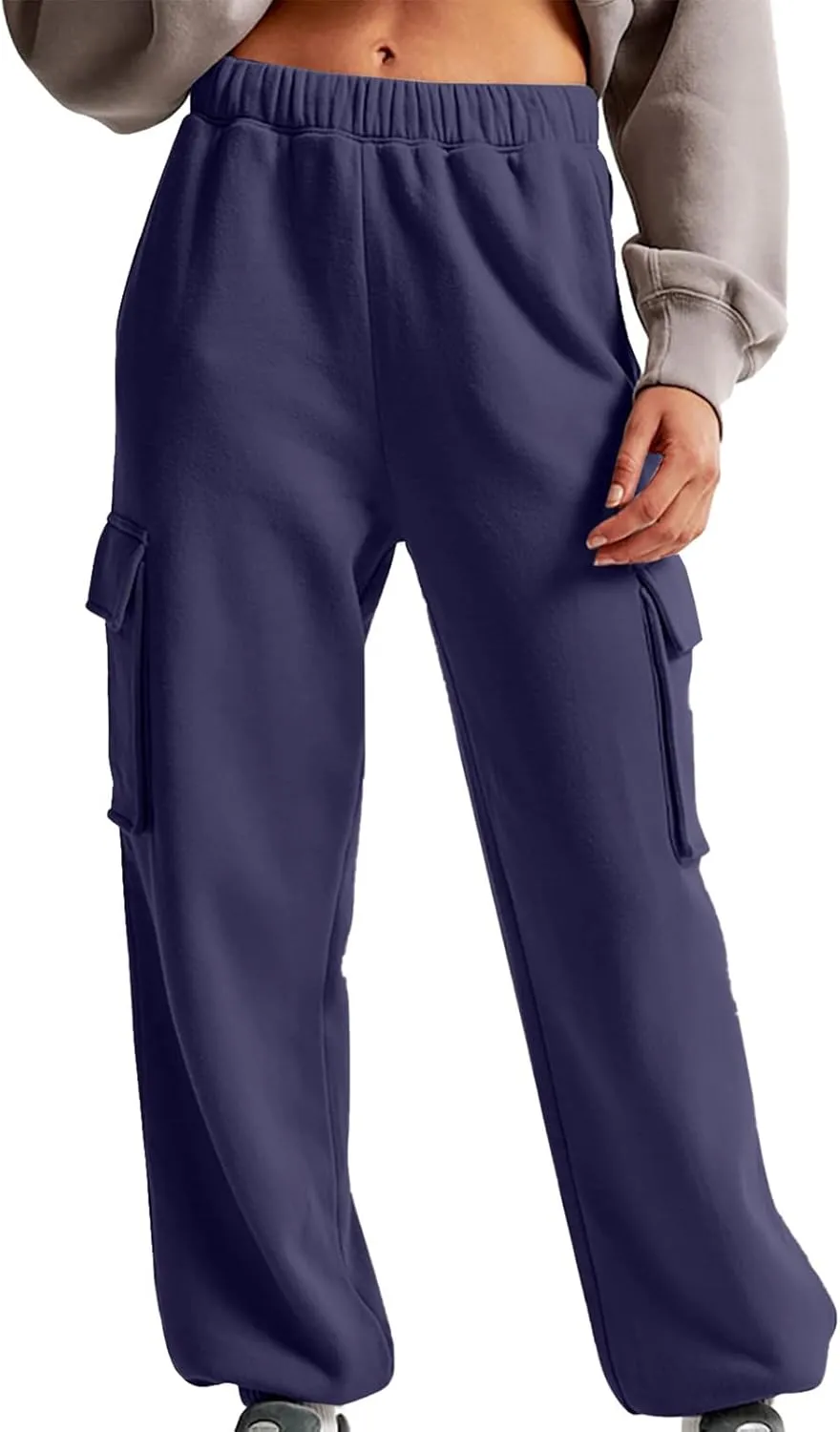 Women's High Waisted Baggy Sweatpants Jogging Pants with Pockets Fashion Cinch Bottom Joggers Trendy Clothing