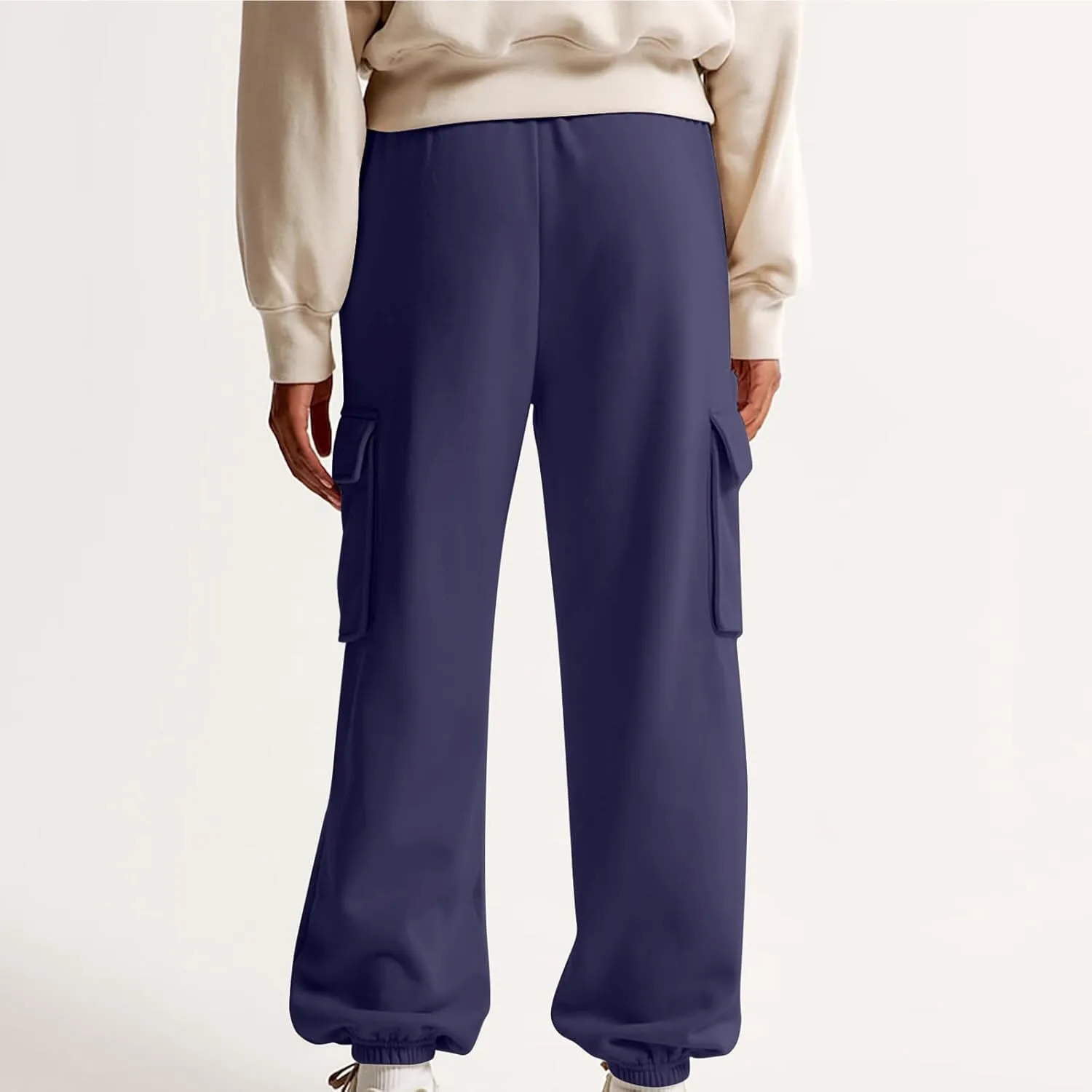 Women's High Waisted Baggy Sweatpants Jogging Pants with Pockets Fashion Cinch Bottom Joggers Trendy Clothing
