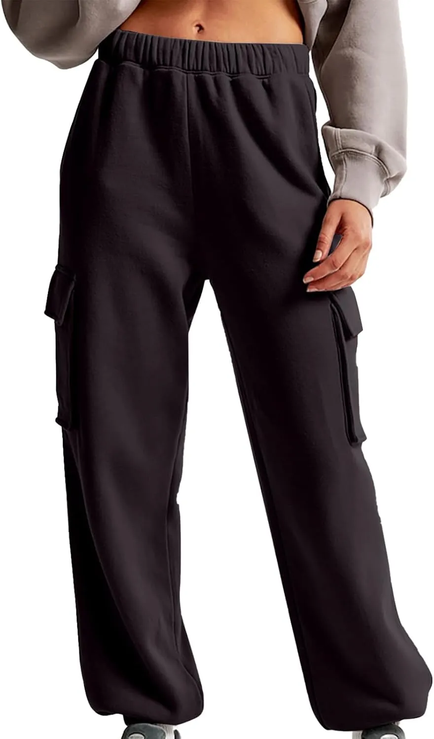 Women's High Waisted Baggy Sweatpants Jogging Pants with Pockets Fashion Cinch Bottom Joggers Trendy Clothing