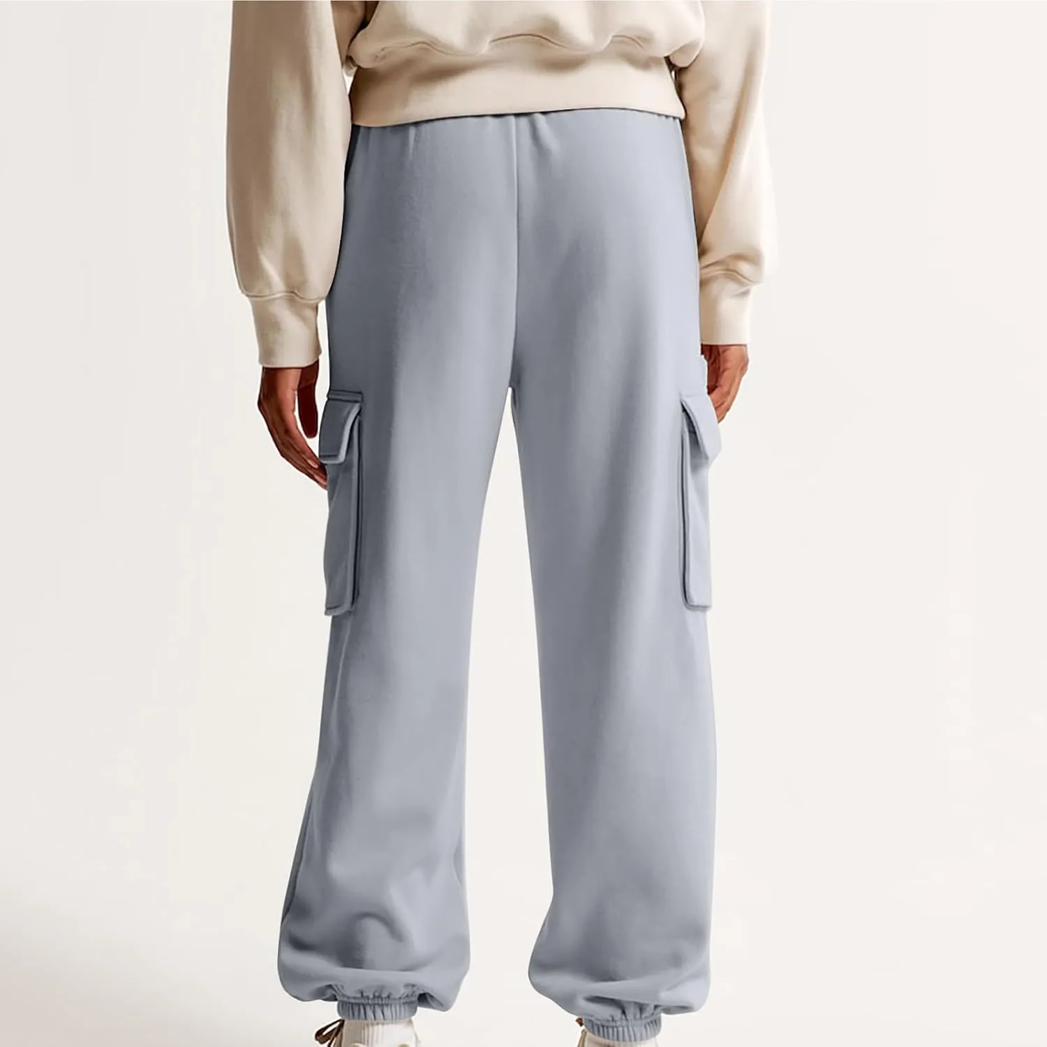 Women's High Waisted Baggy Sweatpants Jogging Pants with Pockets Fashion Cinch Bottom Joggers Trendy Clothing