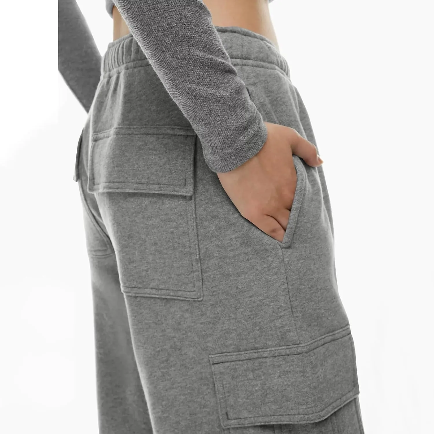 Womens High Waisted Joggers with Pockets Baggy Cinch Bottom Sweatpants 2024 Trendy Drawstring Joggers Clothes Outfits