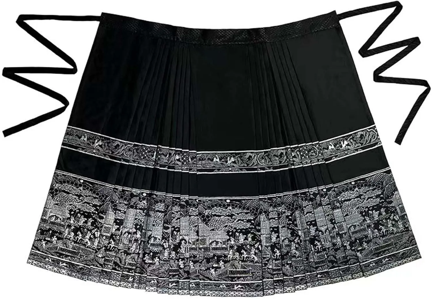 Women's Horse Face Skirt Long Swing Pleated Tie Up A-Line Skirt Chinese Ming Dynasty Horse Hanfu Face Skirts
