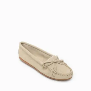 Women's Kilty Hardsole Moccasin In Stone Trendy Slip-ons