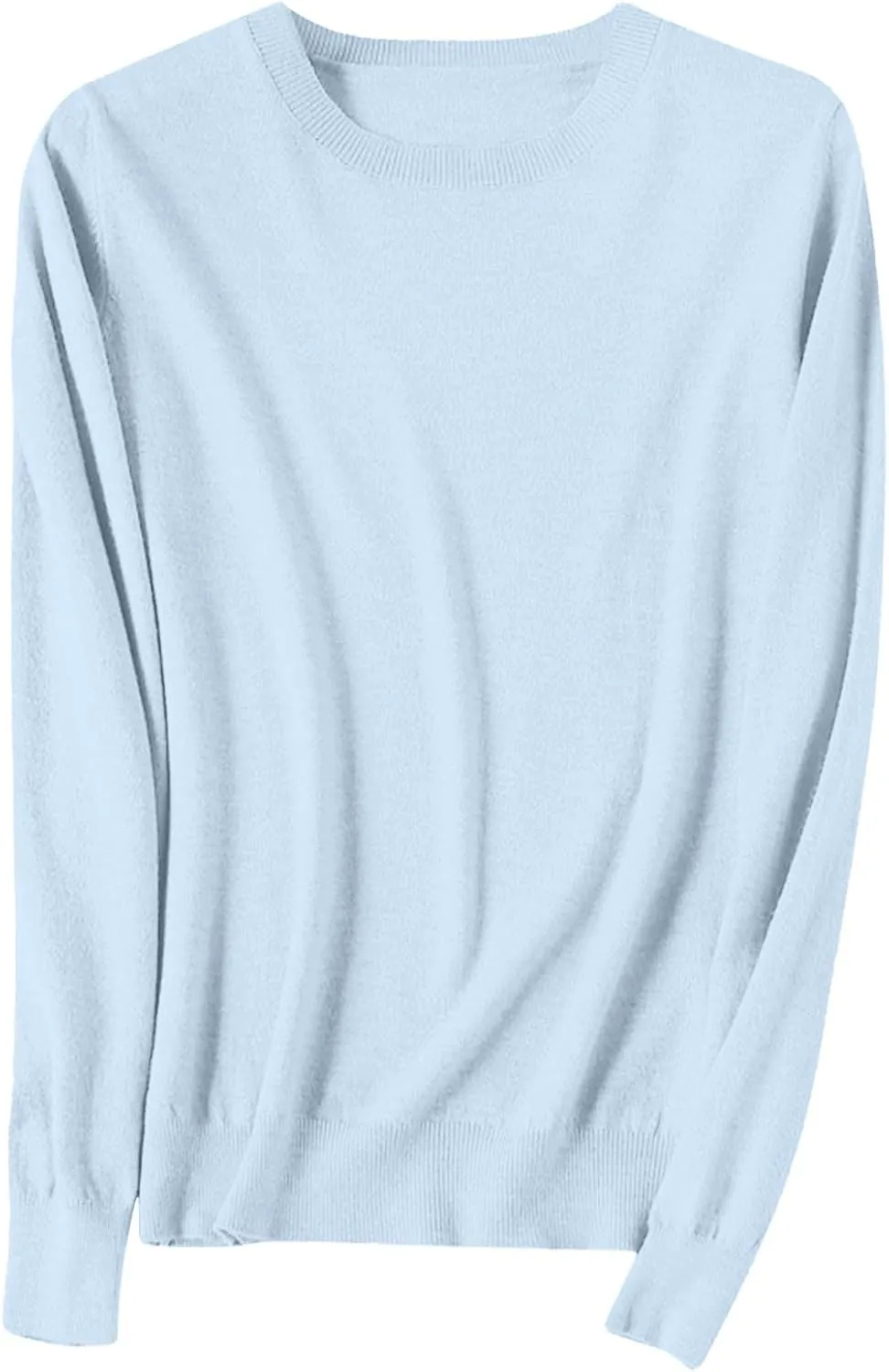 Women's Knit Cashmere Sweater Long Sleeve Crew Neck Warm Comfort Pullover Lightweight Y2k Fashion Dressy Sweaters