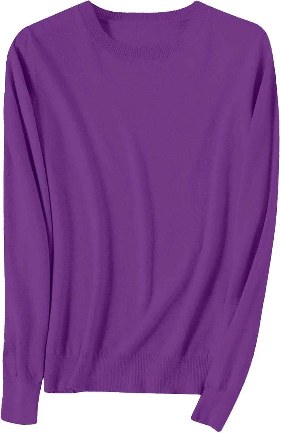 Women's Knit Cashmere Sweater Long Sleeve Crew Neck Warm Comfort Pullover Lightweight Y2k Fashion Dressy Sweaters