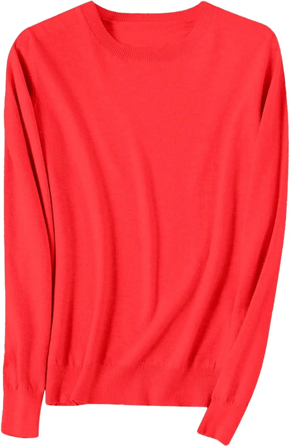 Women's Knit Cashmere Sweater Long Sleeve Crew Neck Warm Comfort Pullover Lightweight Y2k Fashion Dressy Sweaters