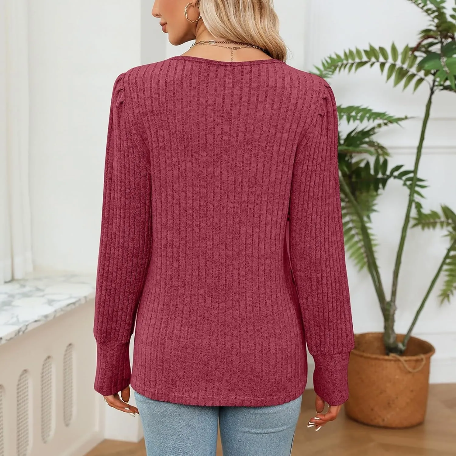 Womens Lace V Neck Sweaters Long Sleeve Tunic Tops Shirts Fall Winter Causal Blouses Pullover Sweaters Trendy