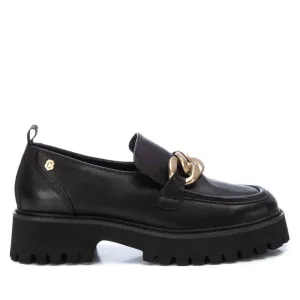 Chrome-Tanned Heel Power Women's Leather Moccasins In Black