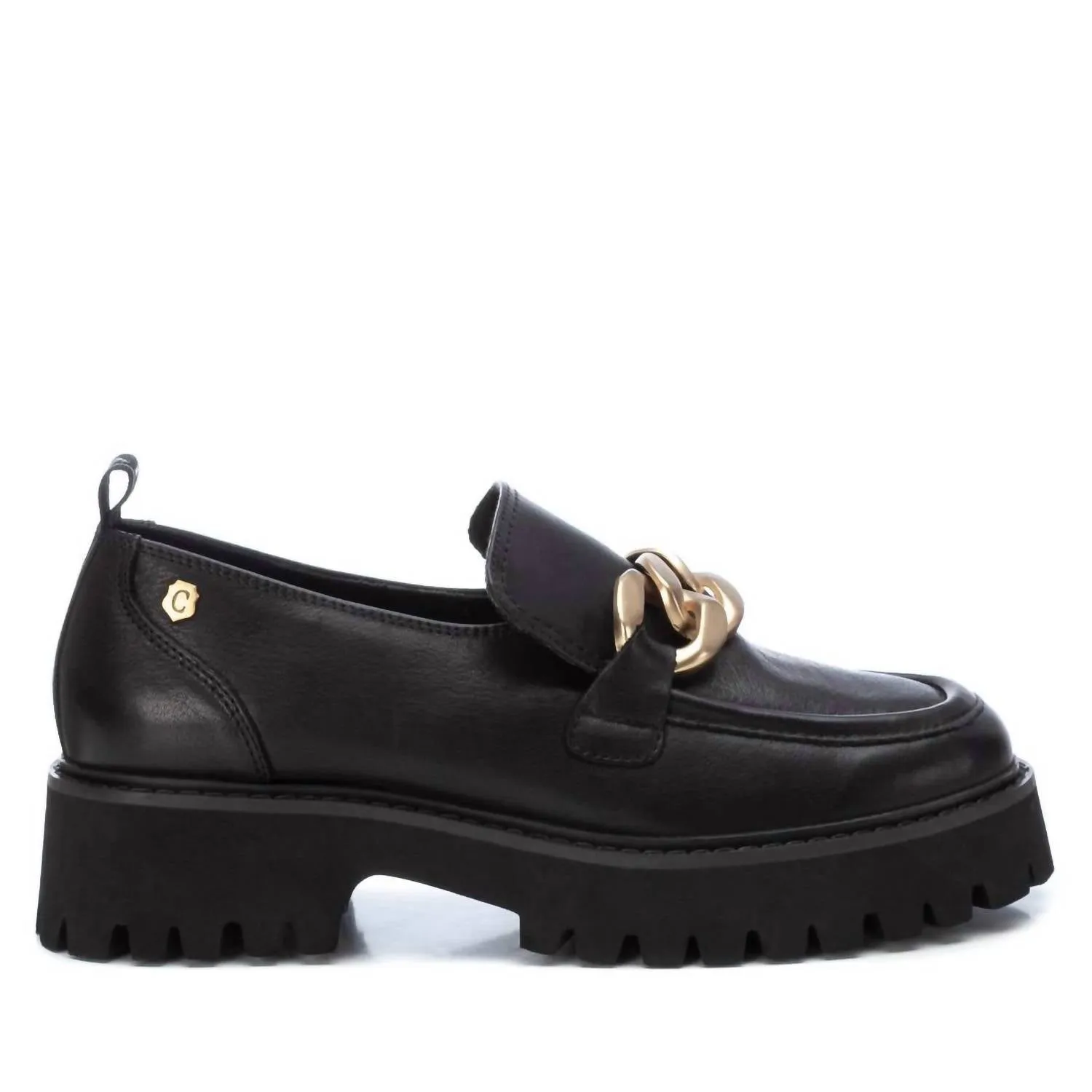 Women's Leather Moccasins In Black Toe Space Balanced Design