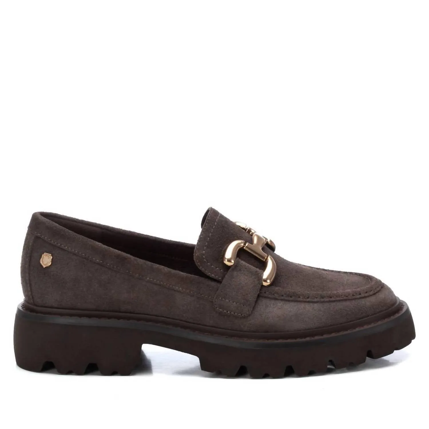 Women's Leather Moccasins In Grey Foam Insole