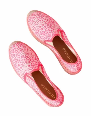 Women's Leopard Espadrille In Fuchsia Canvas Feel Fast Step