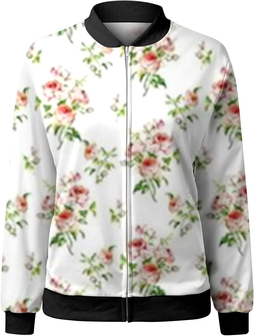 Womens Lightweight Bomber Biker Jacket Zip Up Windbreaker Crop Bomber Jacket Coat with Pockets 2024 Fall Outfits