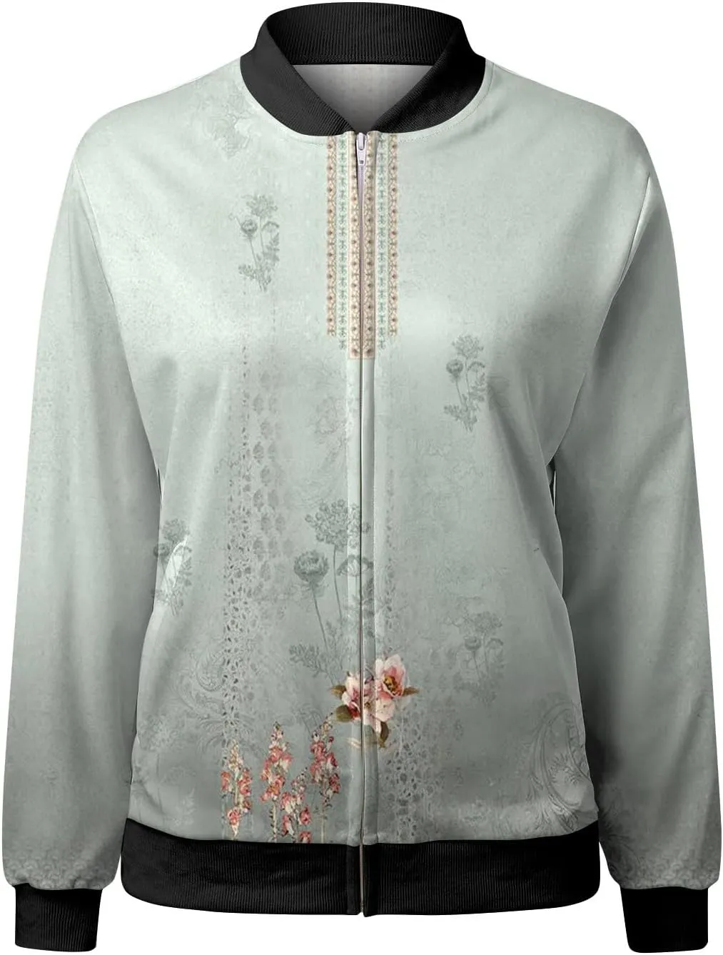Womens Lightweight Bomber Biker Jacket Zip Up Windbreaker Crop Bomber Jacket Coat with Pockets 2024 Fall Outfits