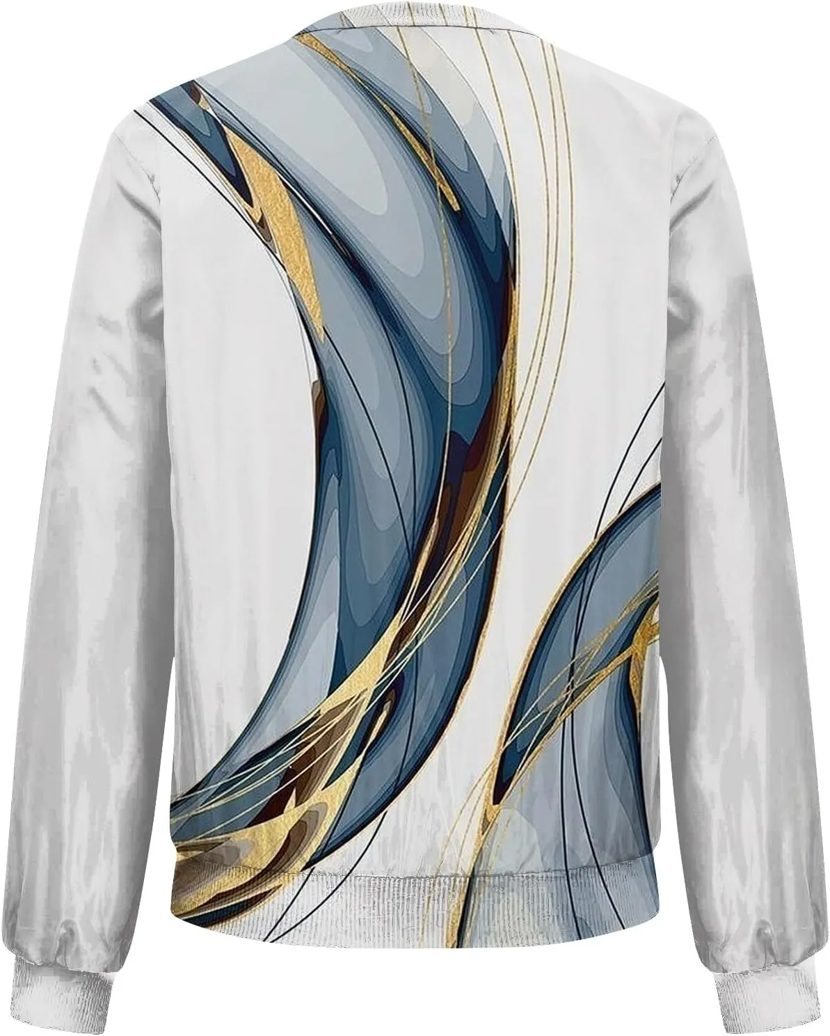 Womens Lightweight Bomber Jacket Casual Long Sleeve Fall Zip Up Coat Casual Floral Print Lightweight Fall Windbreaker