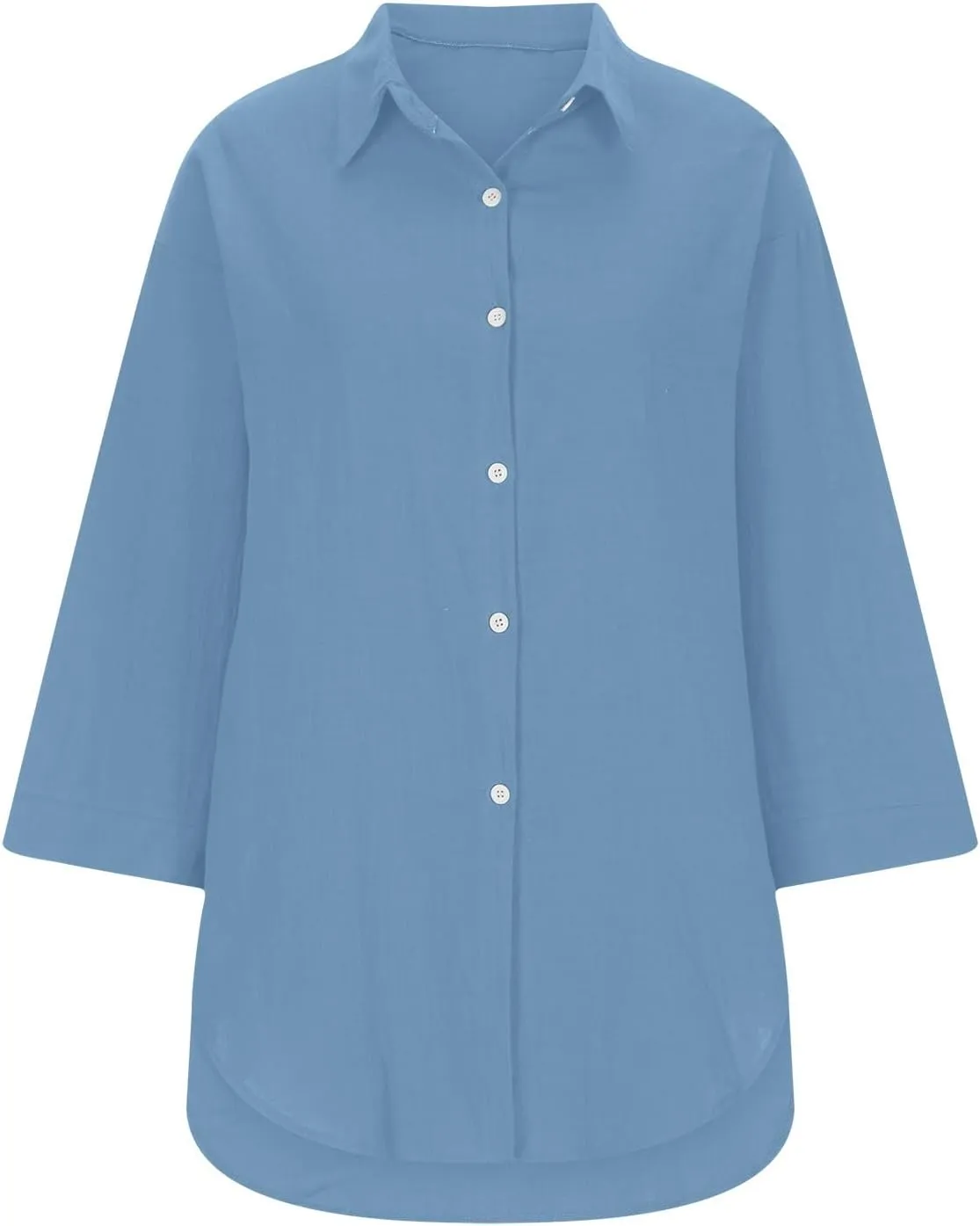 Womens Linen Button Down Shirts Business Casual Shirts Plus Size Lapel Collar Shirt Dressy Loose Fitting Tops Blouse