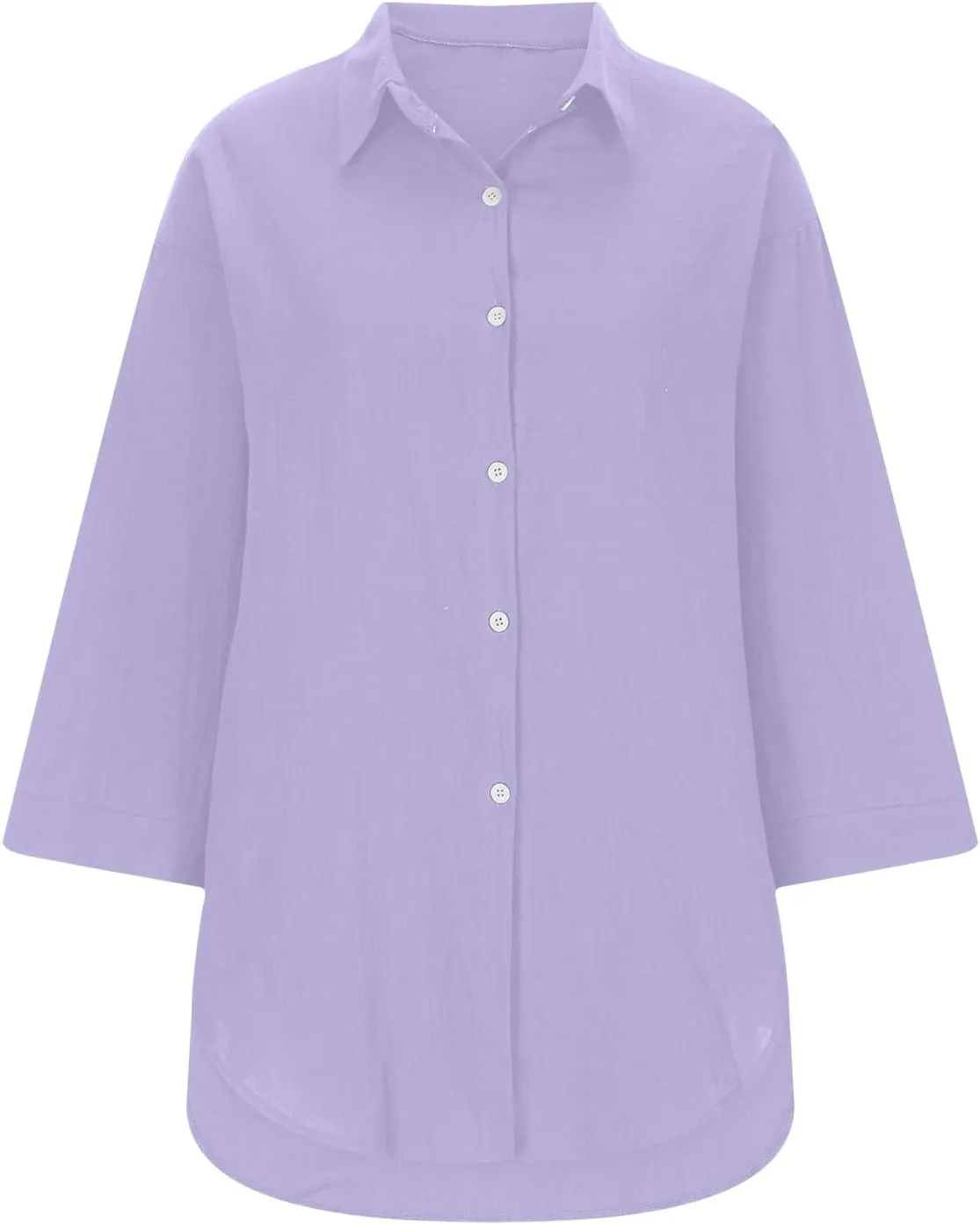 Womens Linen Button Down Shirts Business Casual Shirts Plus Size Lapel Collar Shirt Dressy Loose Fitting Tops Blouse