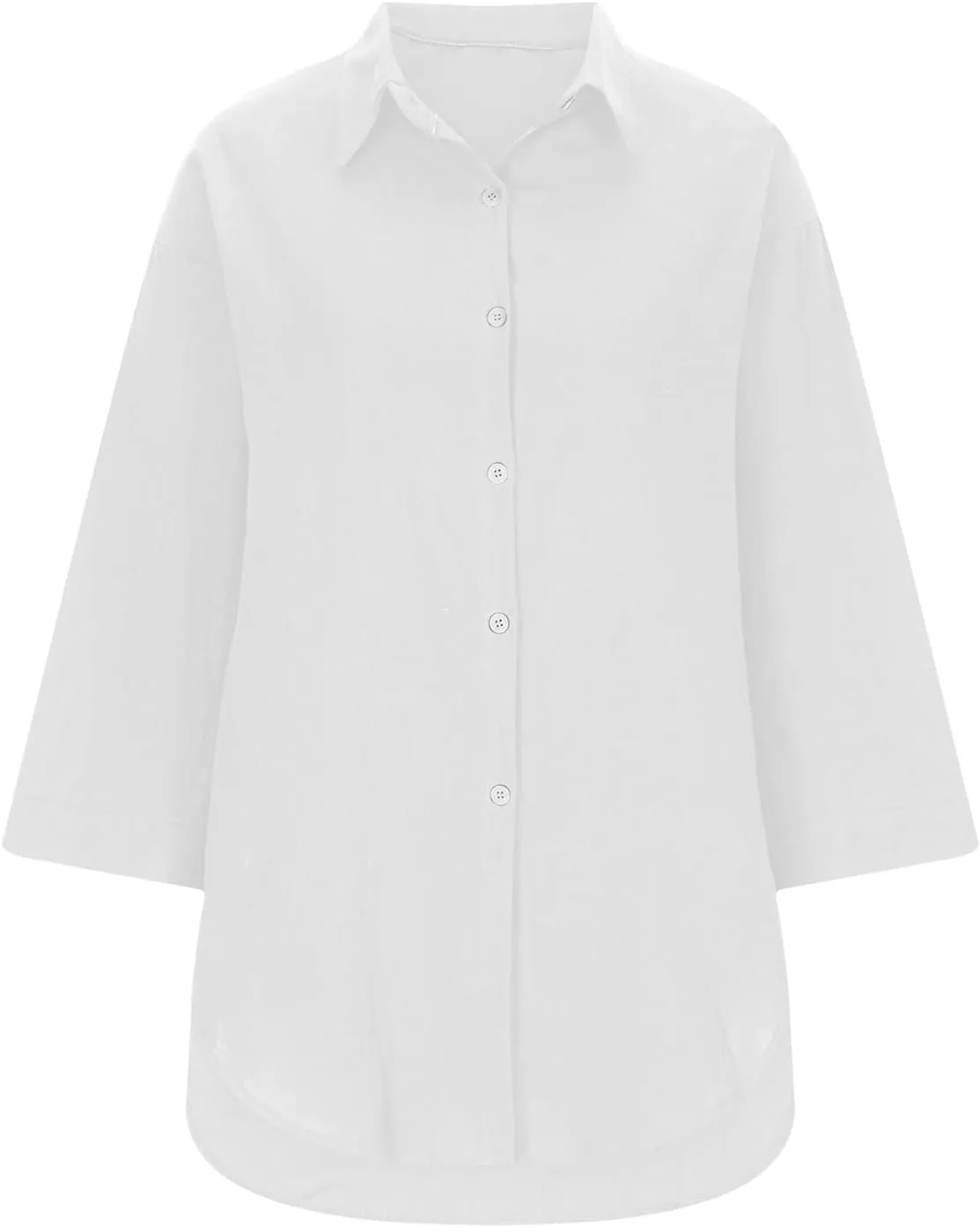 Womens Linen Button Down Shirts Business Casual Shirts Plus Size Lapel Collar Shirt Dressy Loose Fitting Tops Blouse