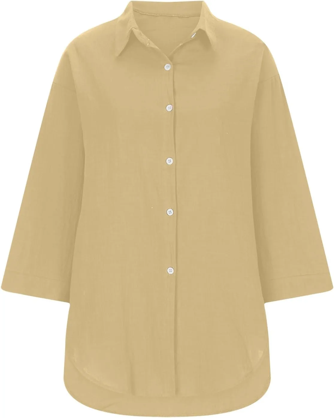 Womens Linen Button Down Shirts Business Casual Shirts Plus Size Lapel Collar Shirt Dressy Loose Fitting Tops Blouse