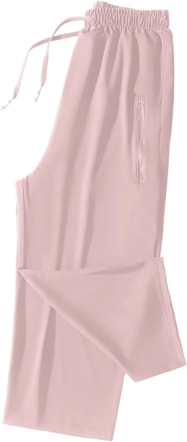 Women's Linen Capri Pants Petite Summer Elastic Waist Pants Cropped Trousers Lightweight Loose Beach Yoga Pants