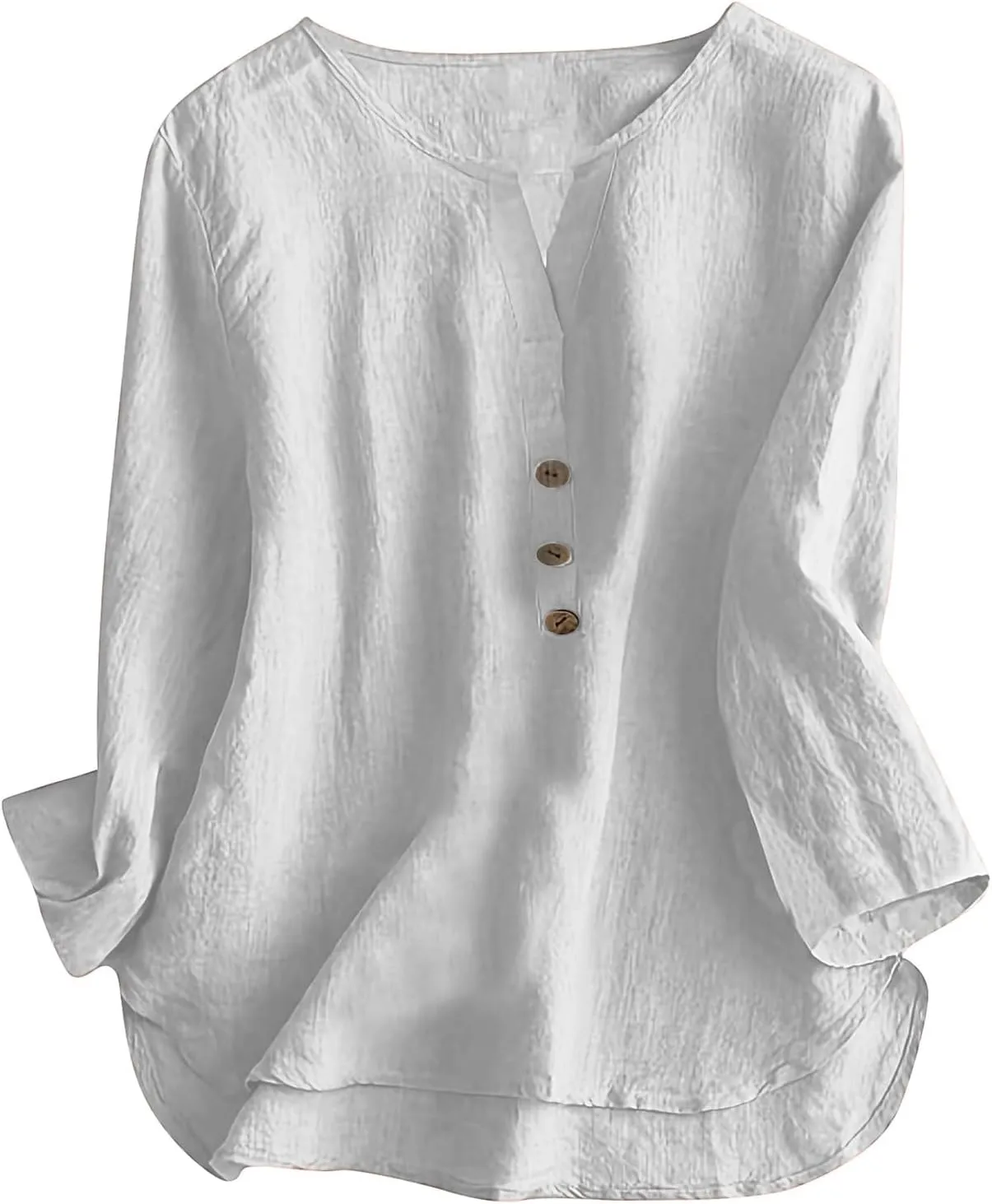 Women's Linen Shirts V-Neck Retro Blouses Bohemian Embroidery Oversized Tee Tops Long Sleeve Loose T Shirts